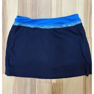 Tangerine L Blue Banded Waist Stretch Skort With Inner Shorts